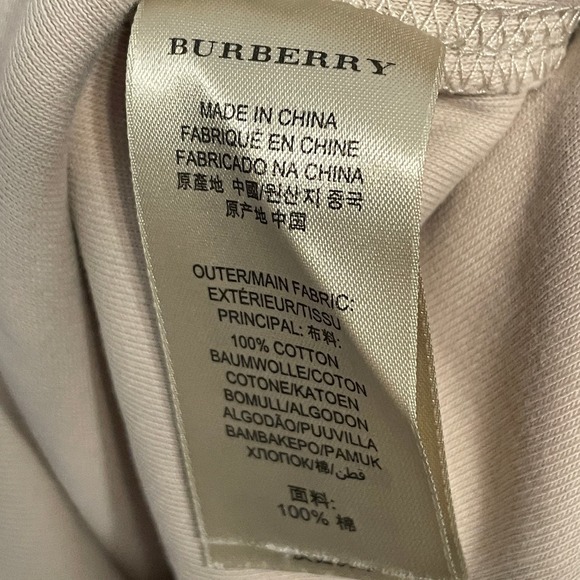 Burberry Brit Quarter Zip Pullover Men's Size Medium Tan with Plaid Trim Shirt - Picture 6 of 8